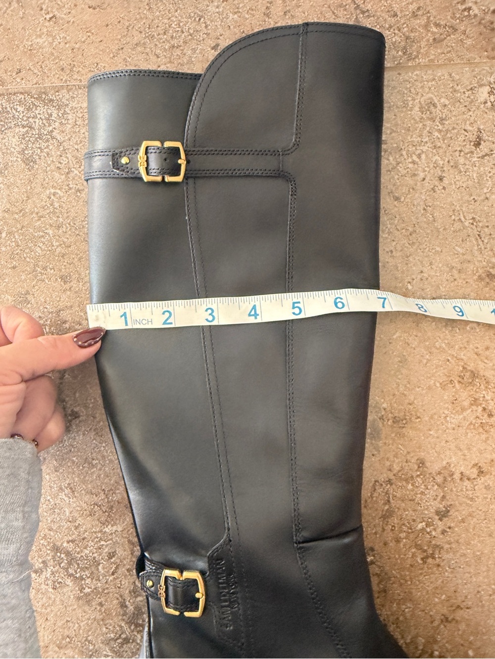 EUC Sam Edelman Black Leather Elayna Knee High Boot - Picture 10 of 13